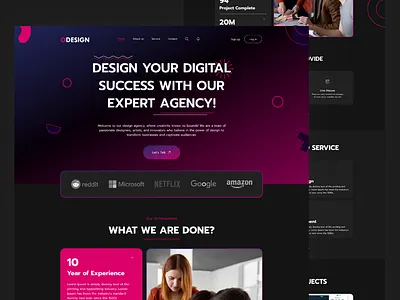 Digital Agency Landing Page dark website digital agency digital agency landing page digital agency website digital agency website design landing page ui ui design user research ux ux design website website design
