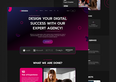 Digital Agency Landing Page dark website digital agency digital agency landing page digital agency website digital agency website design landing page ui ui design user research ux ux design website website design