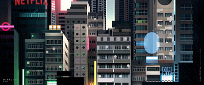 Neo tokyo animation anime city cityscape futur illustration light movie neon retro storyboard styleframe stylescape trystram visual