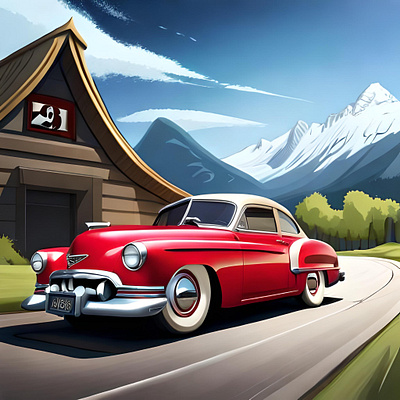 Classic Car 2 3d art color design digital illustration painting