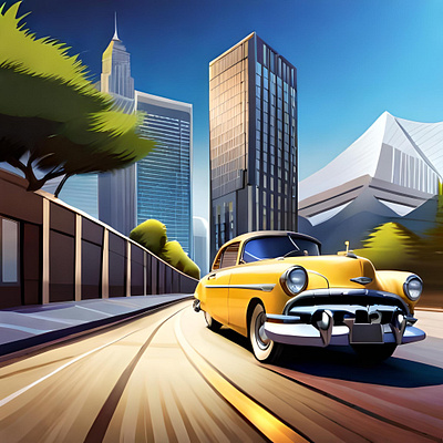 Classic Car 3 3d art color design digital illustration painting