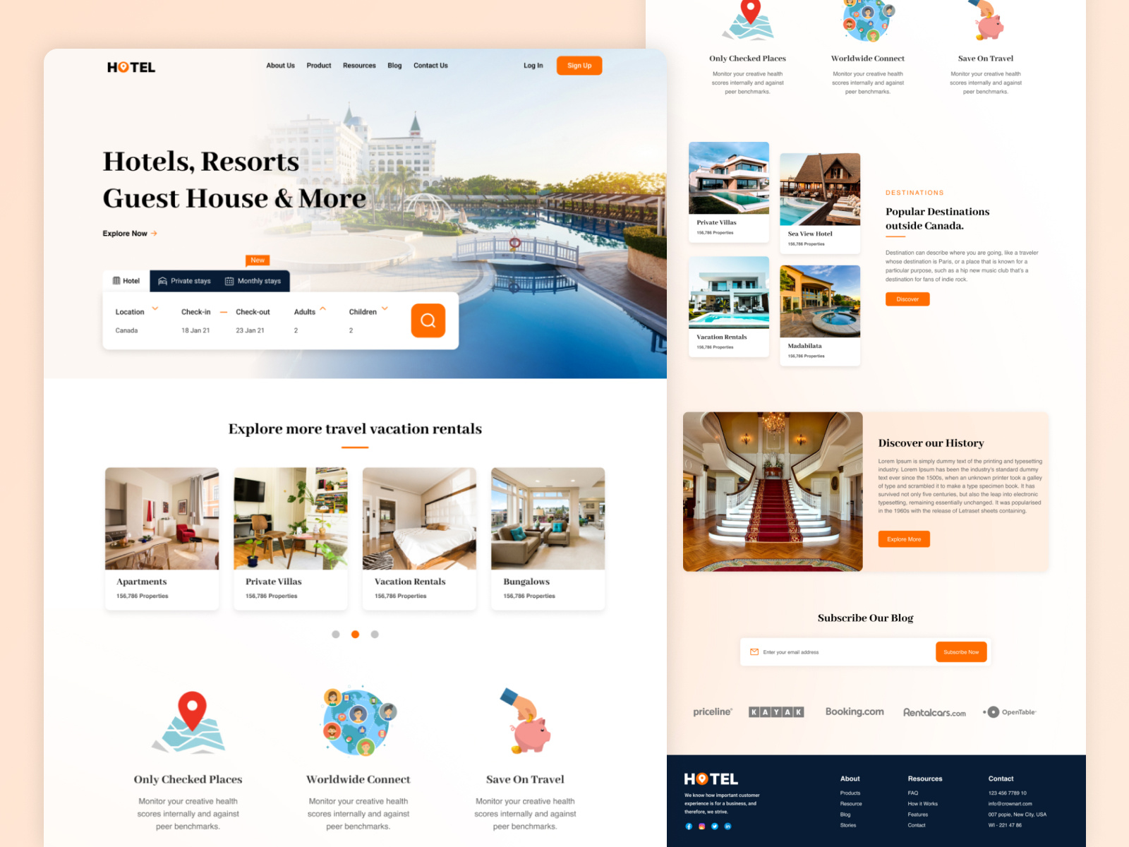 Hotel Booking Landing Page UI/UX Design by Mubashir Saleem on Dribbble