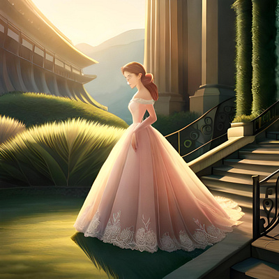 Princess art color design digital illustration painting