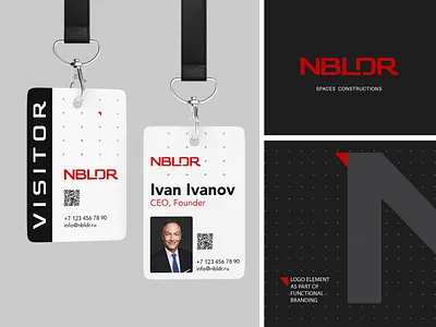 NBLDR | Spaces Constructions Branding building classic constructions corporate dark gray n office red spaces triangle