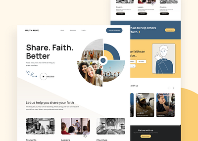 Youth Alive - Share. Faith. Better. branding figma religious ui ux