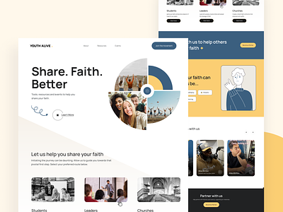 Youth Alive - Share. Faith. Better. branding figma religious ui ux