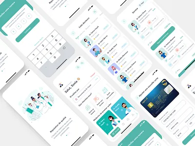 Dawini App - Medical appointment mobile app design doctors medical mobile prototype ui ux