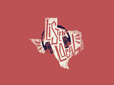 Listen Local - Texas apparel illustration logo typography