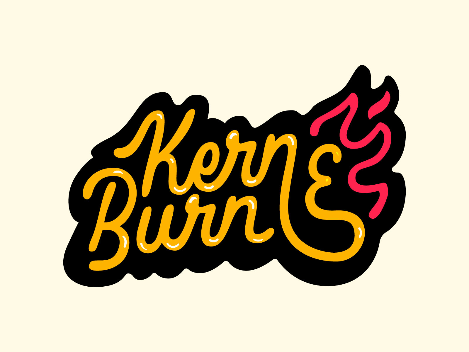 STC Week 89: Kern and Burn branding burn fire kern lettering lock up middle ground made mikey hayes monoline neon saturday type club script script lettering sign type type lock up typography