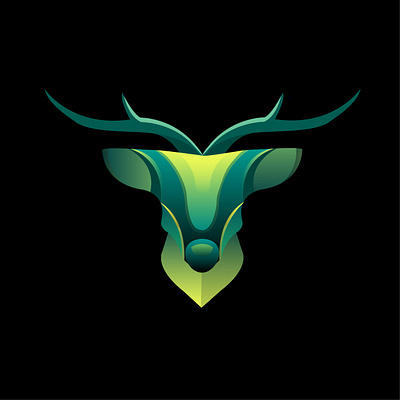 deer illustration logo vector