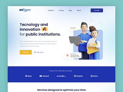 Website UI/UX design 3d illustrations landing page public institutions website design