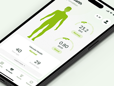 Health Monitoring App green ui health app ios design light ui minimal