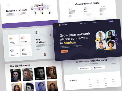 Social Networking Landing Page/Web Design agency behance branding digital marketing dribbble e commerce flat homepage icon influencer job landing page marketing web design minimal saas sharing website social media website web design web3 website