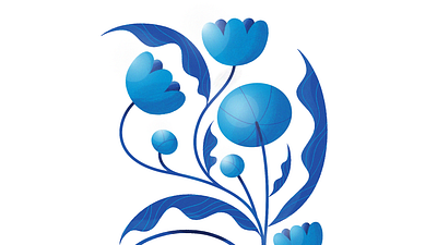 Summer 🌻 2d blue color design flowers illustration photoshop ps