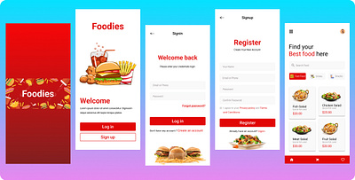 Food App app branding design graphic design typography ui ux
