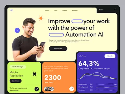 AI Automation Agency Website ai 2023 ai landing page ai website app design automation website branding creative agency homepage illustration landing minimal modern ai power task task management l time ui uidesign uiux user interface design