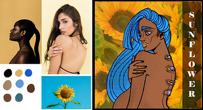 Sunflower & references comics illustration krita sunflower
