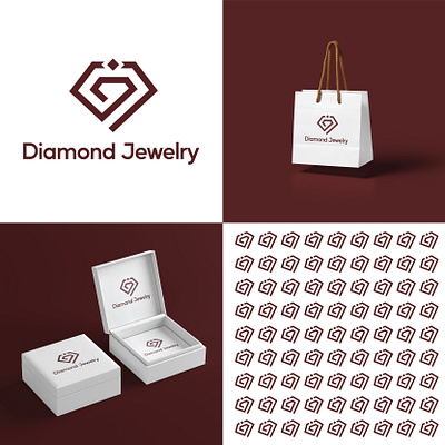 Diamond Jewelry Logo Design 3d animation branding design diamond diamond logo graphic design illustration jewelry logo logo logo designer motion graphics typography ui ux vector