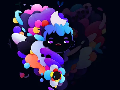 Half Heart abstract cartoon character concept design illustration interface sofi ui vector zutto