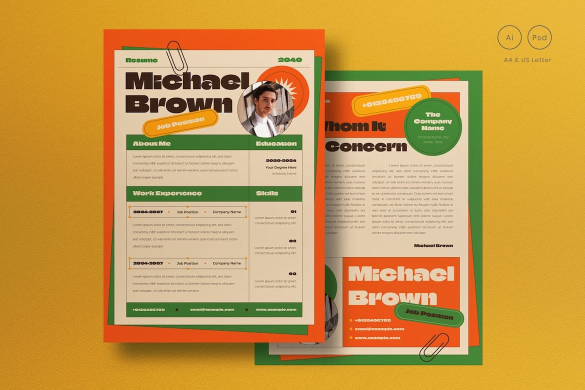 Orange Brutalist Resume clean clean resume cover letter creative resume curriculum vitae cv cv template free cv free cv template free resume free resume template minimal resume modern cv modern resume professional resume resume resume clean resume cv resume design resume template