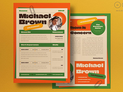 Orange Brutalist Resume clean clean resume cover letter creative resume curriculum vitae cv cv template free cv free cv template free resume free resume template minimal resume modern cv modern resume professional resume resume resume clean resume cv resume design resume template