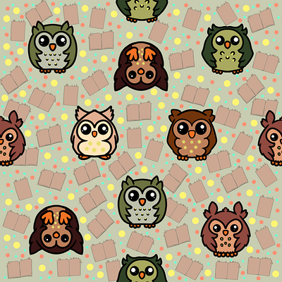 Bookish Owls Pattern