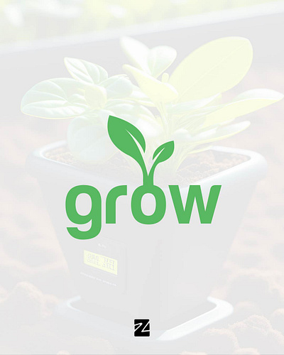 Grow logo design branding design graphic design green grow grow logo design leaf logo logos logotype natural simple simple logo templates vector