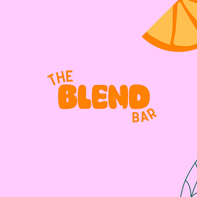 THE BLEND BAR - Modern Logo Design bar logo design cocktail bar food bar graphic design juice logomark modern logo orange vibrant branding vibrant logo design wordmark