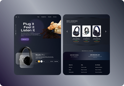 Headphone Online Store 3d branding graphic design ui