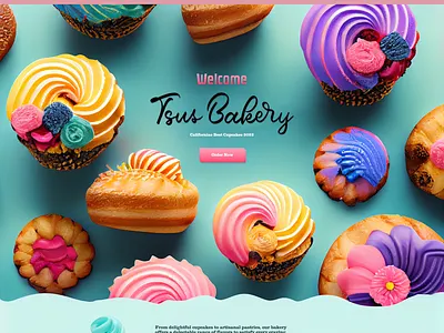 Bakery Website Design Interface UI/UX app bakery branding colorful cupcakes design graphic design illustration logo tutorial ui ux vector web design website design