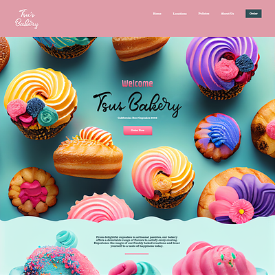 Bakery Website Design Interface UI/UX app bakery branding colorful cupcakes design graphic design illustration logo tutorial ui ux vector web design website design