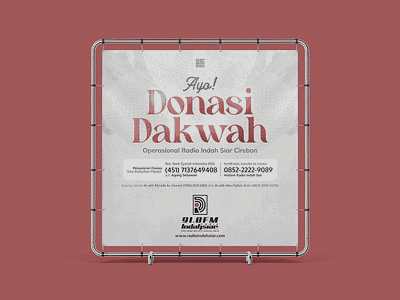 2022 - ISLAMIC POSTER RADIO INDAH SIAR'S DA'WAH DONATION charity design flyer graphic design indonesian islamic poster
