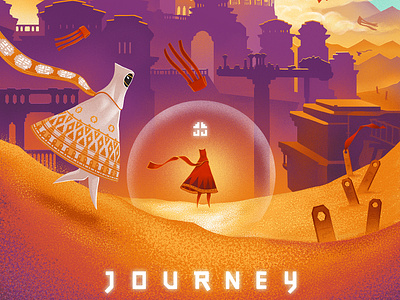JOURNEY - Illustrated Poster fanart illustration poster video game poster