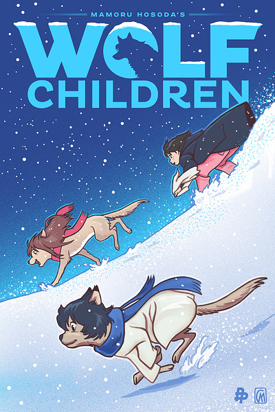 WOLF CHILDREN - Illustrated Movie Poster anime fanart illustration poster