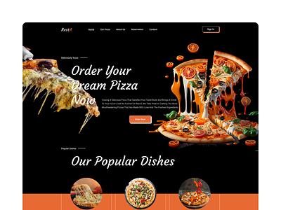 Pizza - Food delivery landing page delivery website design food funcy home landing minimal pizza restaurant ui uxui web web design website