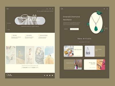 Stella - Boutique Website boutique branding brown brown color cream design e commerce figma jewelry new ui up user interface ux website