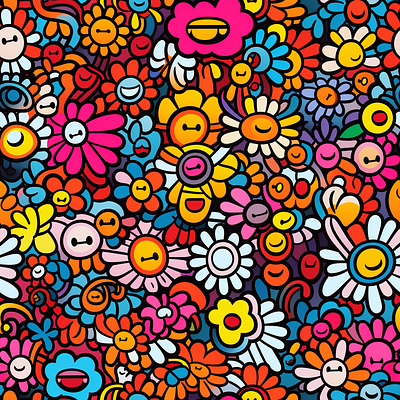 Happy Chaos digital pattern doodle graphic design groovy pattern illustration