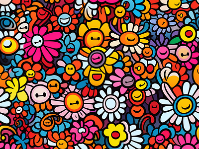 Happy Chaos digital pattern doodle graphic design groovy pattern illustration