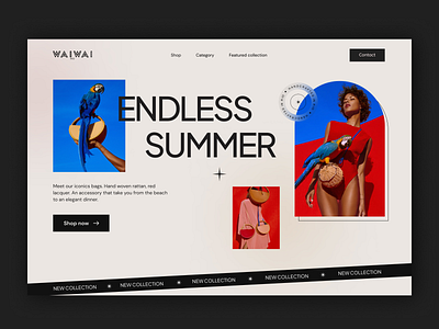 WaiWai Rio - Fashion e-commerce landing page concept brazilian brands ecommerce fashion landing page