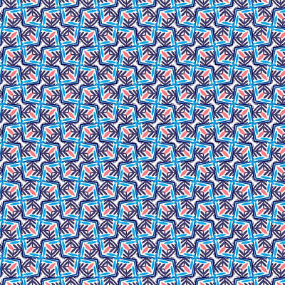 Blue and Pink Boho geometry illustration pattern symmetry