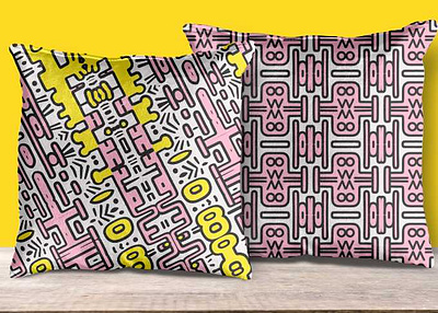 Pink and Yellow geometric pattern product mockup