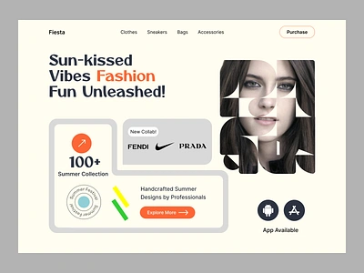 Fiesta - Fashion Website e commerce ecommerce fashion fashion webdesign home page homepage landing page landingpage layout design lookbook online shop typography ui uidesign ux uxdesign web web design website website design