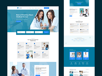 Medical Healthcare Service Website appoinment booking appointment clean clinic doctor doctor appointment doctor services find doctor health health care hospital landing page medical care medical website medicin online doctor patient ui design uiux design website design