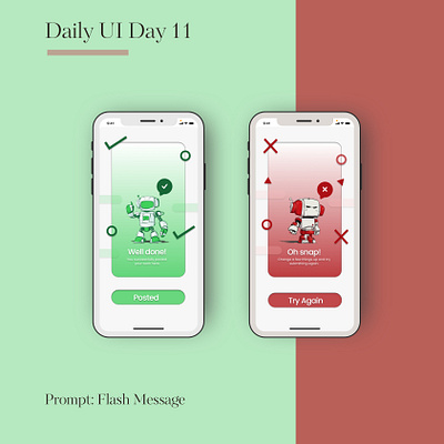 Day 11 of Daily UI Challenge - Flash message app branding dailyui design figma graphic design ui uidesign webdesign