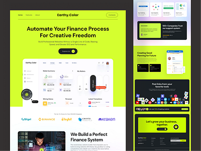 Sass Landing Page Design bootstrap branding earthycolor figma finance homepage management minimal mockup modern sass tailwind trend ui ui ux website