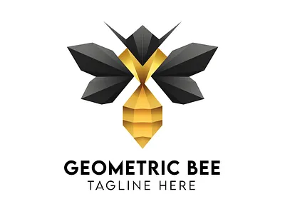 Geometric Bee Logo Design bee logo branding bumblebee design geometric bee logo design geometric logo logo polygonal bee logo polygonal logo