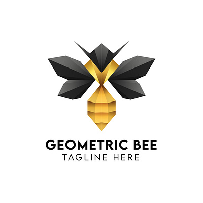 Geometric Bee Logo Design bee logo branding bumblebee design geometric bee logo design geometric logo logo polygonal bee logo polygonal logo