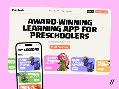 Educational App (Desktop, iOS, Android) animation app branding design education game illustration interface learning logo mobile ui ux