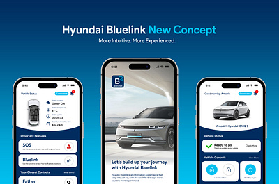 Hyundai Bluelink New Concept Apps app branding car apps design design car apps rent car ui ui car apps