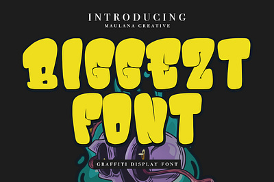 Biggezt Graffiti Display Font animation branding font fonts graphic design logo nostalgic